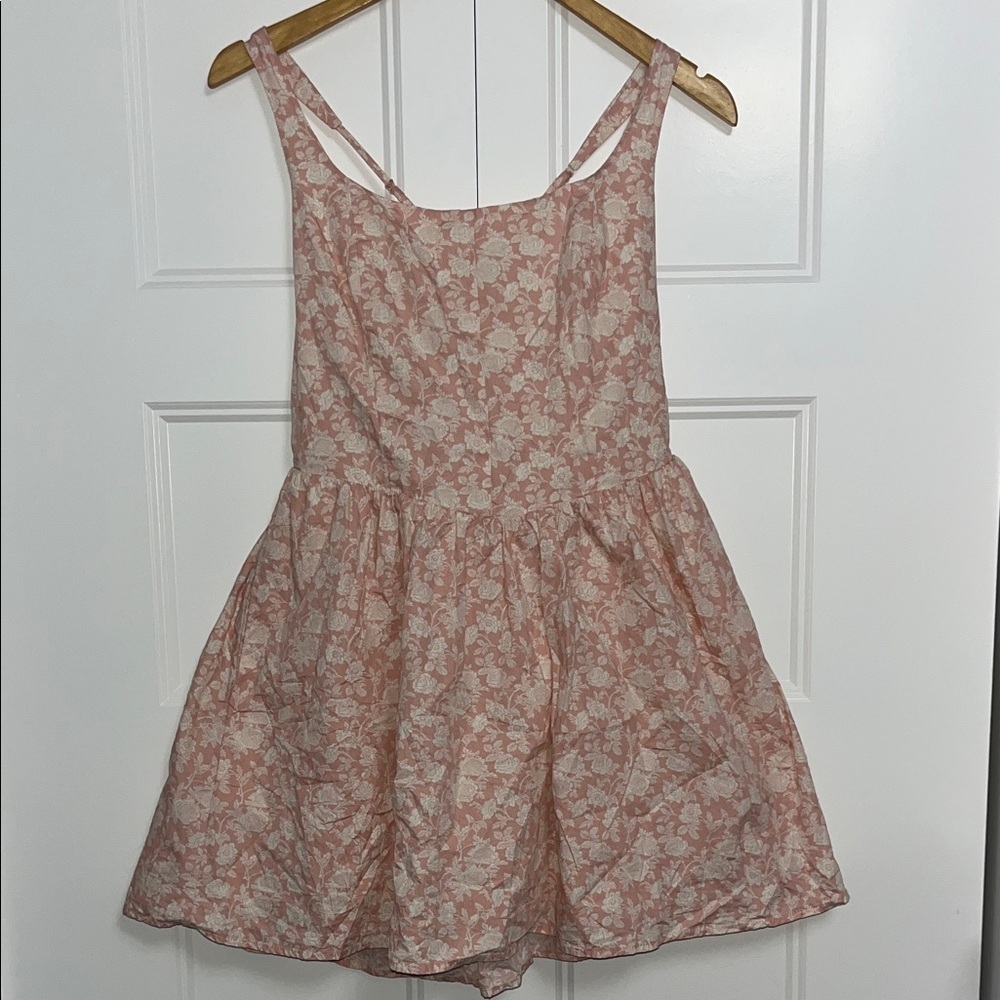 Women's Floral Mini Dress in Blush Pink
